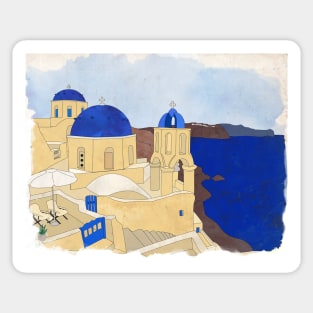 Santorini, the Greek jewel of Aegean Sea Sticker